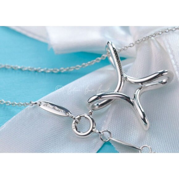 Tiffany & Co. Elsa Peretti Infinity Cross Pendant Necklace in Silver 16" - Picture 6 of 9